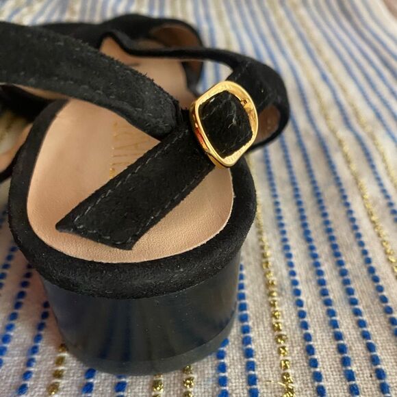 Stuart Weitzman Shalena Black Suede Strappy Sandal Buckle Sz 4 NEW - Picture 8 of 13